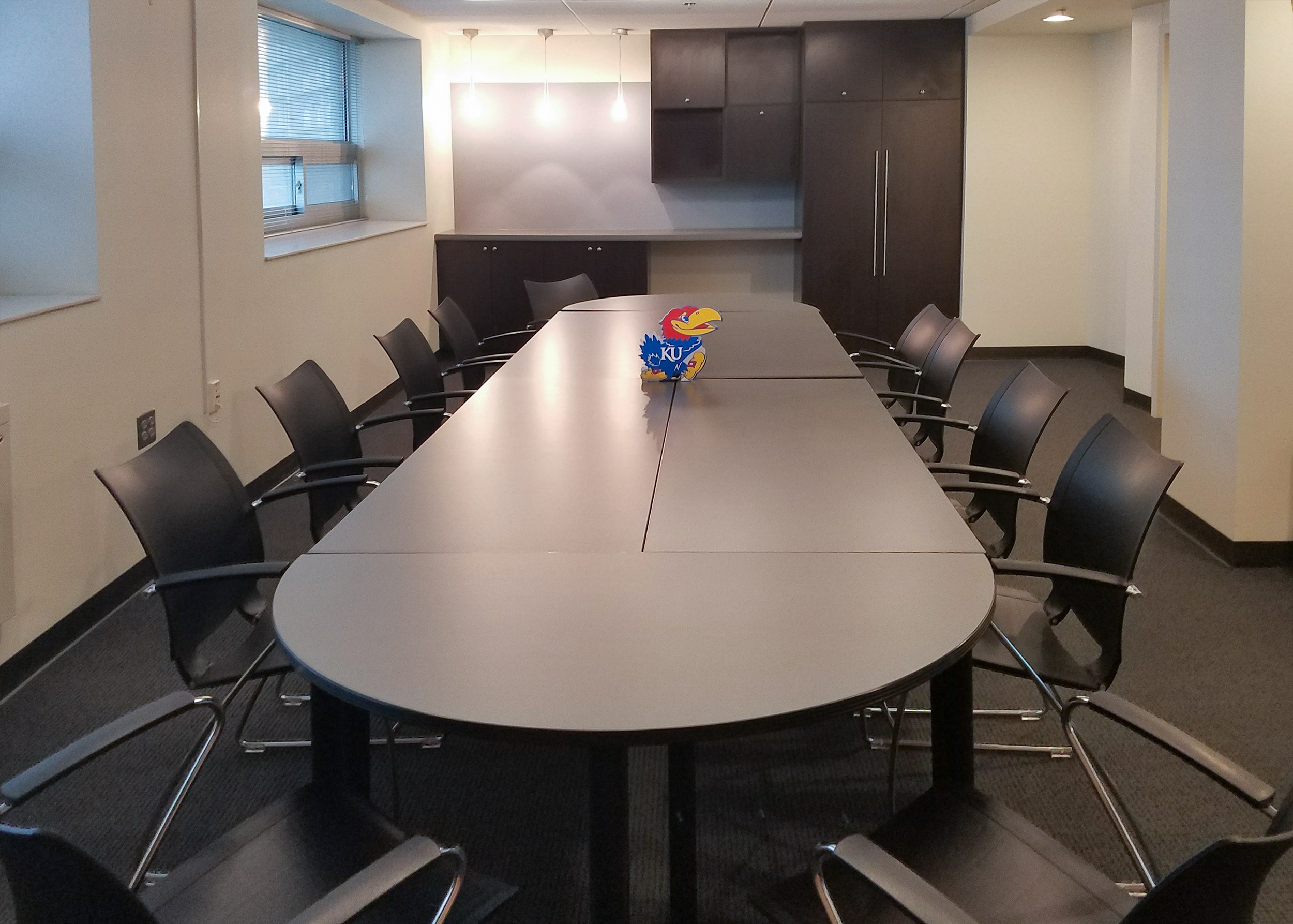 Hashinger Conference Room 332 with 12 chairs and a table